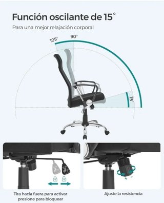 Silla de Oficina SONGMICS Negra