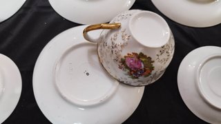 4 Tazas y 4 Platillos Digoin Sarreguemines
