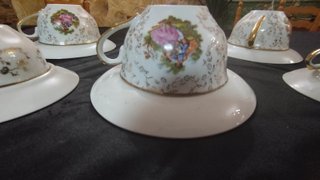 4 Tazas y 4 Platillos Digoin Sarreguemines