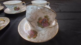 4 Tazas y 4 Platillos Digoin Sarreguemines