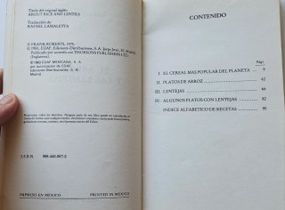 El arroz y las lentejas alimentos saludables