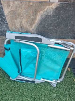 Silla de Playa Plegable Turquesa