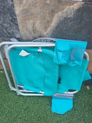 Silla de Playa Plegable Turquesa