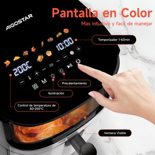 Freidora Aire Aigostar 8L Doble Resistencia