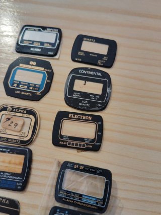 Lote 14 cristales LCD reloj digital Varios años 80