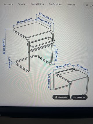 Mesa Auxiliar OLSEROD Madera y Metal de IKEA.