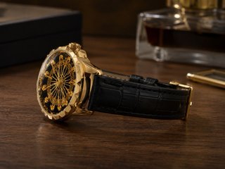 Orologio luxury uomo nero e oro