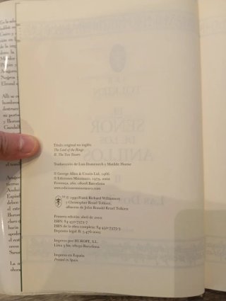 2 libros de El señor de los anillos 1 edición