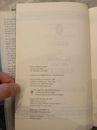 2 libros de El señor de los anillos 1 edición