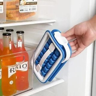 Bandeja cubitos hielo silicona azul