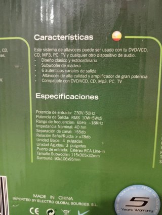 Sistema de Sonido T-Visto 5.1 Multimedia