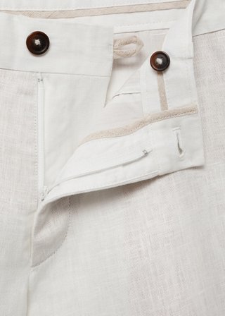 Bermudas MANGO 100% lino blancas T.42 NUEVO