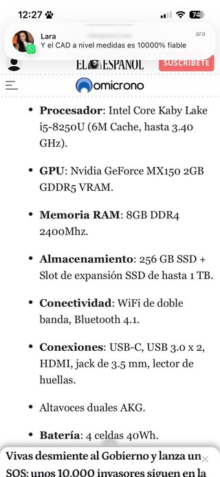 Ordenador Mi laptop Xiaomi Plata 13'3