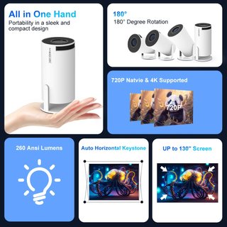 Proyector de Video Giratorio Resolucion 4K Wifi 5G
