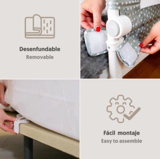 INTERBABY Barrera de cama 90 x 70 cm Abatible