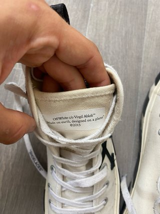 Off-White Vulcanized Mid Top White Black Taglia 43