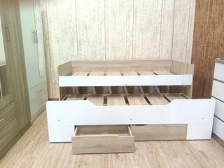 Cama Nido Madera y Blanca