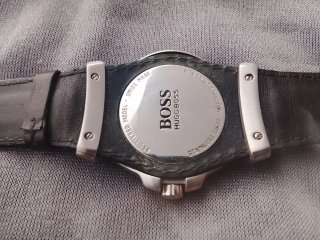 Reloj Suizo Boss Cuero Negro