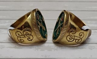REBAJADO. SELLO ANILLO BAÑO ORO G. CIVIL