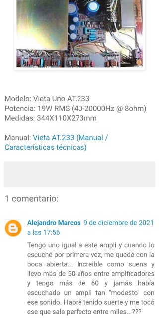 Amplificador Vieta UNO vintage  en estado de colec