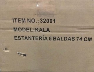 Estantería Kala 74 metal y madera haya 150×74x30 c