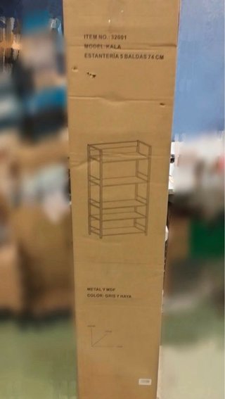 Estantería Kala 74 metal y madera haya 150×74x30 c