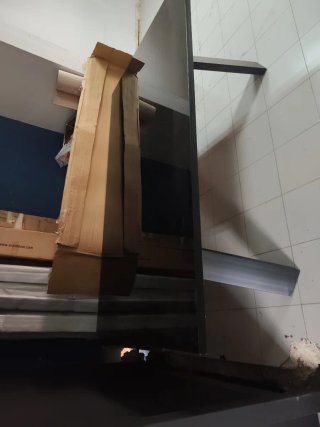 Mesa grande cristal y madera