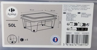 2 Cajas bajo cama 50L c/ruedas y tapa abatible