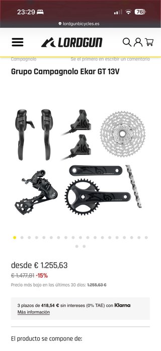 Transmisión  Campagnolo 13v Mecánico