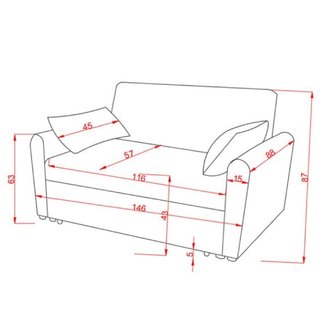 Sofá Cama 146cm Beige