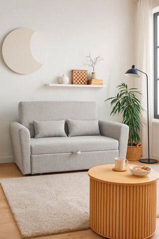 Sofá Cama 146cm Beige