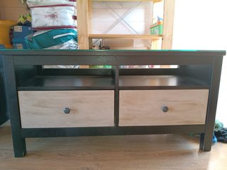 Mueble TV madera y cristal 100x47