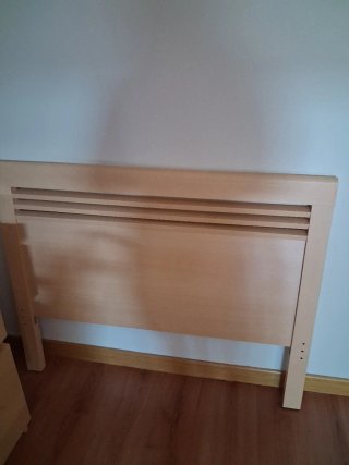 Cabecero de madera color beige/marrón para cama 90