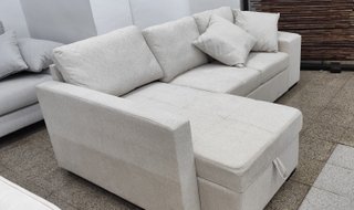 Sofá Cama Chaise Longue 250 cm + 2 Puff + Arcón