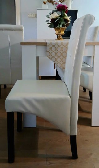 Conjunto de 4 sillas Chelsea Piel Sintética Blanca