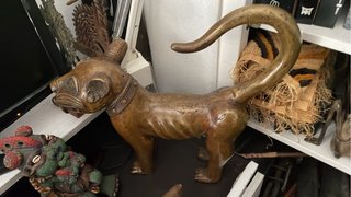 Figura Arte Africano Animal Bronce
