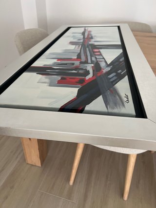 Cuadro abstracto urbano– lienzo con marco 120x40