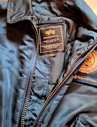 Bomber Alpha Industries CWU-45 Vintage Blu| patch|