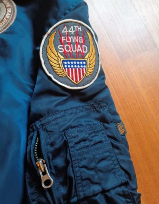 Bomber Alpha Industries CWU-45 Vintage Blu| patch|