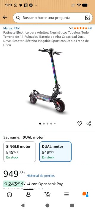 Patinete Eléctrico RAYI Dual Motor