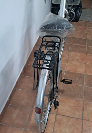 Bicicleta de paseo plateada