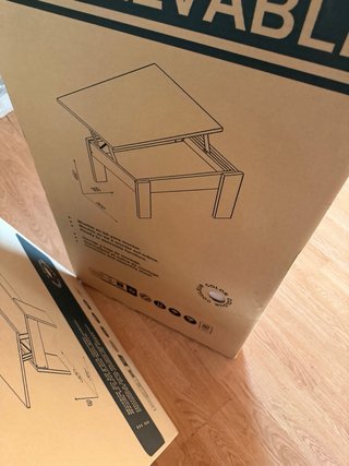 Mesa de centro elevable madera y blanco NUEVAS