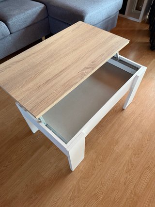 Mesa de centro elevable madera y blanco NUEVAS
