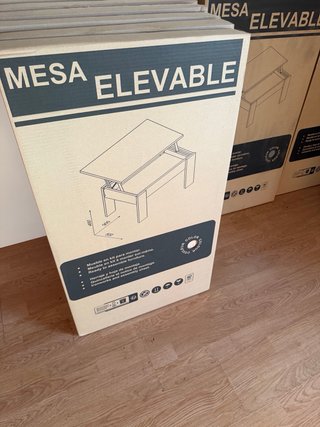 Mesa de centro elevable madera y blanco NUEVAS