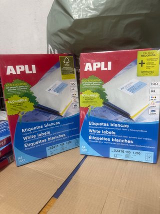APLI Etiquetas Blancas A4 100 uds