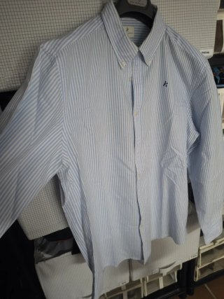 Camisa Rayas Azul y Blanca