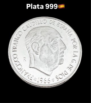 Moneda 100 Pesetas 1966 Plata 999 | 25g Plata Pura
