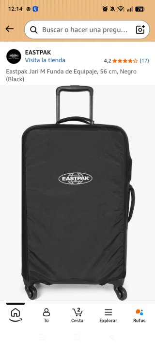 Funda para maleta Eastpak Negra Talla M