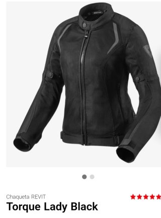 Chaqueta Moto Mujer Rev'it Negra Talla 34