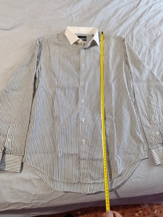 Camisa de vestir rayas blanco y negro